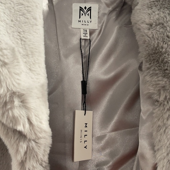 Milly faux fur gray coat - Picture 5 of 5